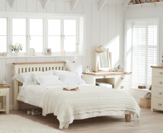 Sandringham Oak And Cream King Size Bed, Cream King Bed Frame