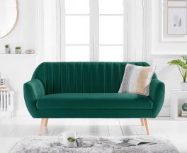Luxor Green Velvet 3 Seater Sofa