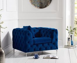 Alegra Blue Plush Chair