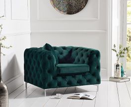 Alegra Green Plush Chair