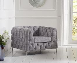 Alegra Grey Plush Chair