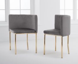 Abingdon Gold Leg - Grey Velvet Chair (Set of 4) 