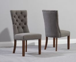 Albury Dark Wood Dining Chair (Pairs) - Grey