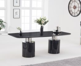 Adeline 220cm Black Marble Dining Table