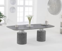 Adeline 220cm Grey Marble Dining Table