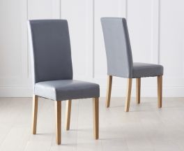 Atlanta Grey Faux Leather Dining Chairs (Pairs)