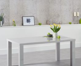 Ava 160cm Light Grey High Gloss Dining Table