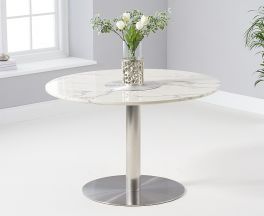 Battista 120cm Round White Dining Table