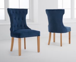 Courtney Blue Velvet Dining Chairs (Pairs)