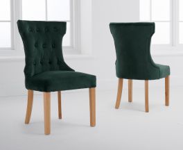 Courtney Green Velvet Dining Chairs (Pairs)