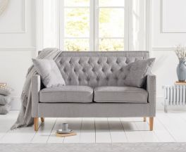 Casa Bella Grey Plush Fabric 2 Seater Sofa