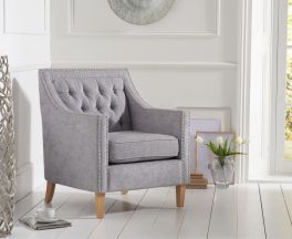 Casa Bella Grey Plush Fabric Chair