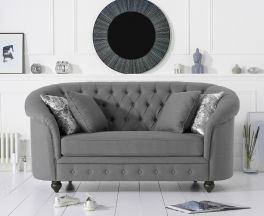 Casey Chesterfield Grey Fabric Two Seater Sofa