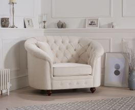 Casey Ivory Linen Arm Chair