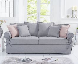 Celia Grey Linen 3-Seater Sofa