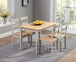 Chichester 115cm Oak & Grey Dining Set With 4 Chairs