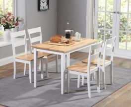 Chichester 115cm Oak & White Dining Set With 4 Chairs