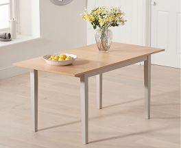 Chichester Solid Hardwood & Painted 120cm Extending Dining Table (Oak & Grey)