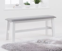Chichester White/Grey Fabric Padded Large Bench