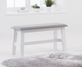 Chichester White/Grey Fabric Padded Small Bench
