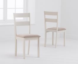 Chichester Cream/Cream Fabric Padded Chair (PAIRS)