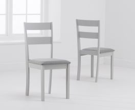 Chichester Grey/Grey Fabric Padded Chair (PAIRS)