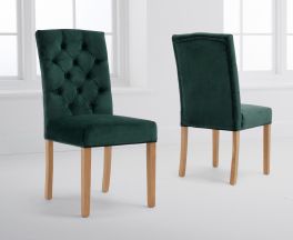 Clarissa Green Velvet Dining Chairs (Pairs)
