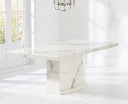 Como White 160cm Marble Dining Table
