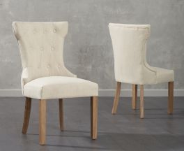 Courtney Beige Fabric Dining Chairs (Pair)