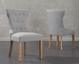Courtney Grey Fabric Dining Chairs (Pair)