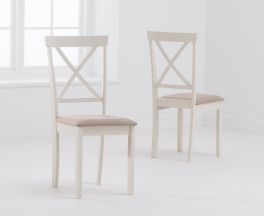 Elstree X Back Cream/Cream Fabric Padded Chair (PAIRS)