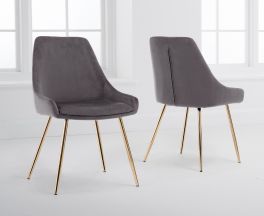 Florida Grey Velvet Dining Chairs (Pairs)