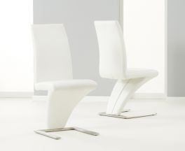 Hereford White Pu Leather & Chrome Chairs (Pairs)