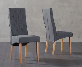 Julia Grey Fabric Chairs (Pair)