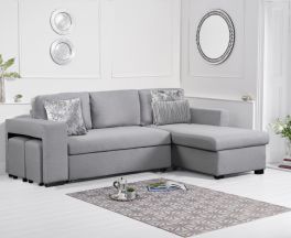 Lara Grey Linen Reversible Chaise Sofa Bed