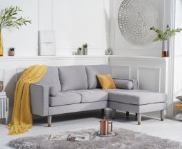 Liam Grey Linen 3 Seater Reversible Chaise Sofa