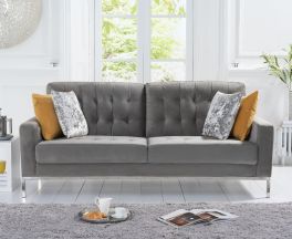 Lillian Grey Velvet 3 Seater Sofa
