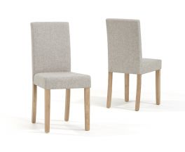 Maiya Cream Weave Fabric Chairs (Pairs)