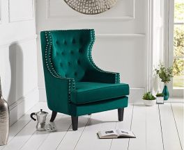 Portia Green Velvet Accent Chair