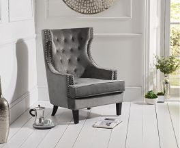Portia Grey Velvet Accent Chair