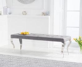 Franca 150cm grey velvet bench