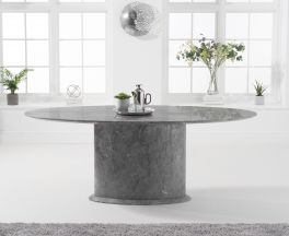 Cooper 200cm Oval Grey Marble Dining Table