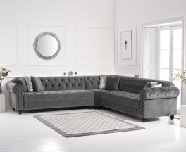 Barbican Grey Velvet Corner Sofa