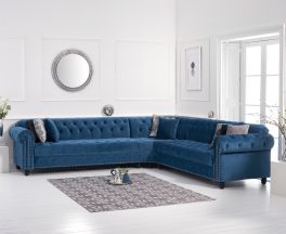Barbican Blue Velvet Corner Sofa
