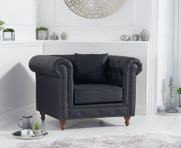 Montrose Black Leather Armchair