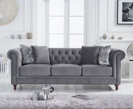 Montrose Grey Velvet 3 Seater Sofa