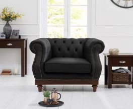 Highgrove Black Leather Armchair