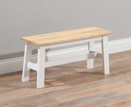 Chichester Solid Hardwood & Painted Small Bench - Oak & White