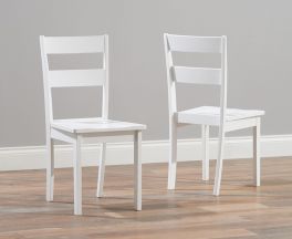 Chichester Solid Hardwood & Painted Dining Chairs (Pairs) Â€“ White