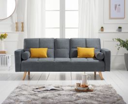 Erica Grey Linen 3 Seater Fold Down Sofa Bed